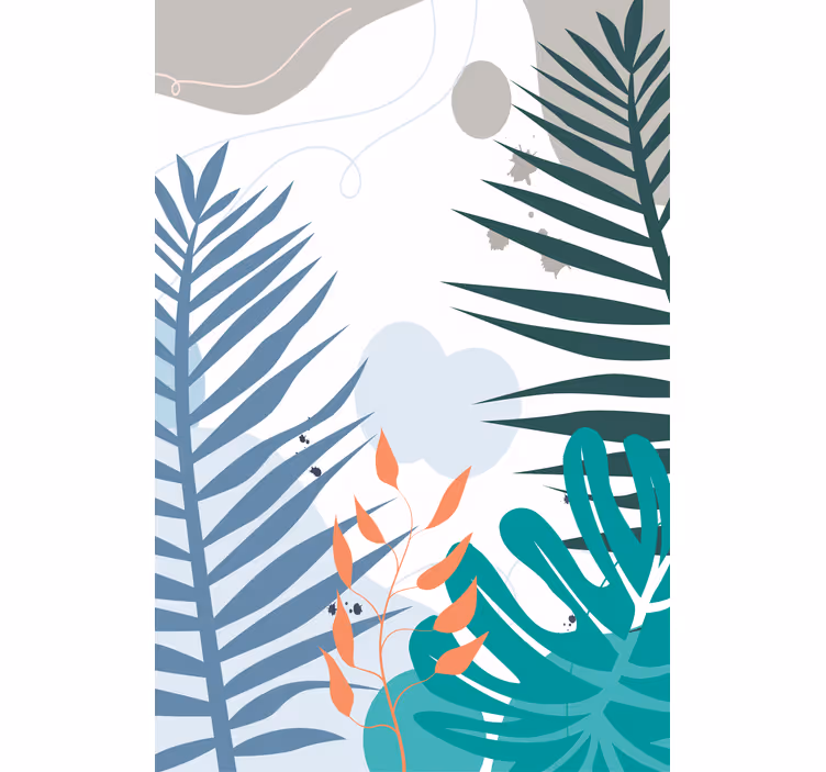 Tropical big leaves flower roller blind - TenStickers