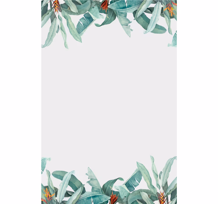 Tropical Leaf Border flower roller blind - TenStickers