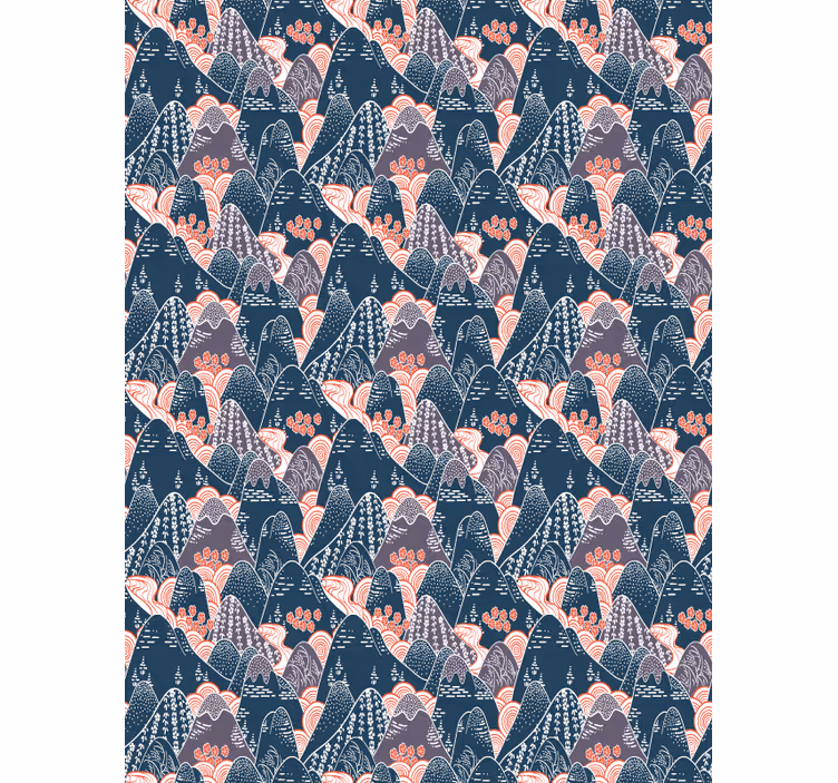 Mountain and rivers nordic roller blind - TenStickers
