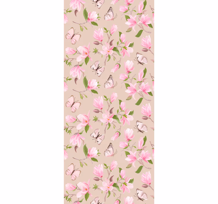 Delicate Floral Butterflies flower roller blind - TenStickers