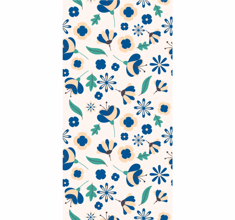 Botanical Floral Pattern flower roller blind - TenStickers