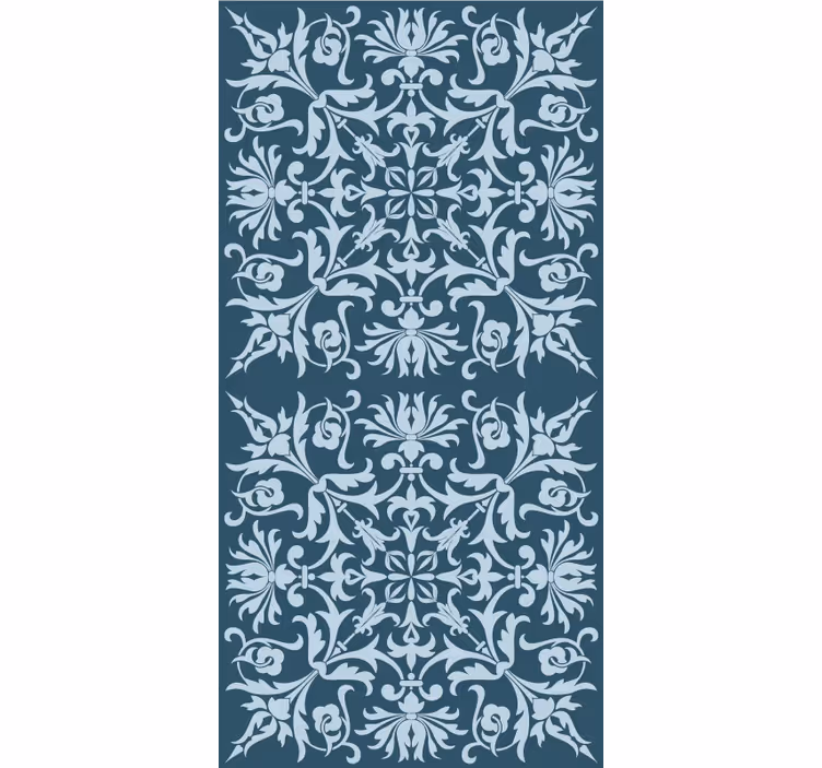 French Provincial blue pattern flower roller blind - TenStickers