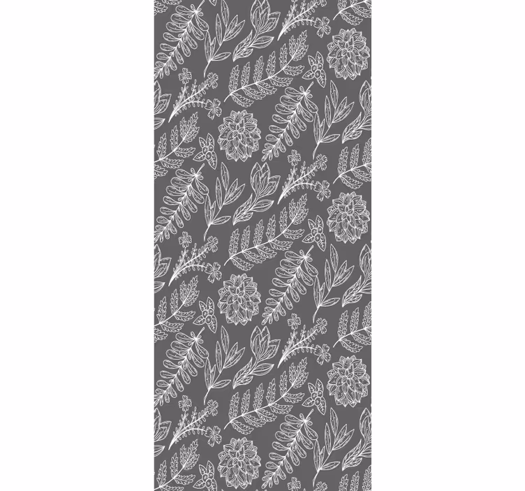 Floral Outline Pattern flower roller blind - TenStickers