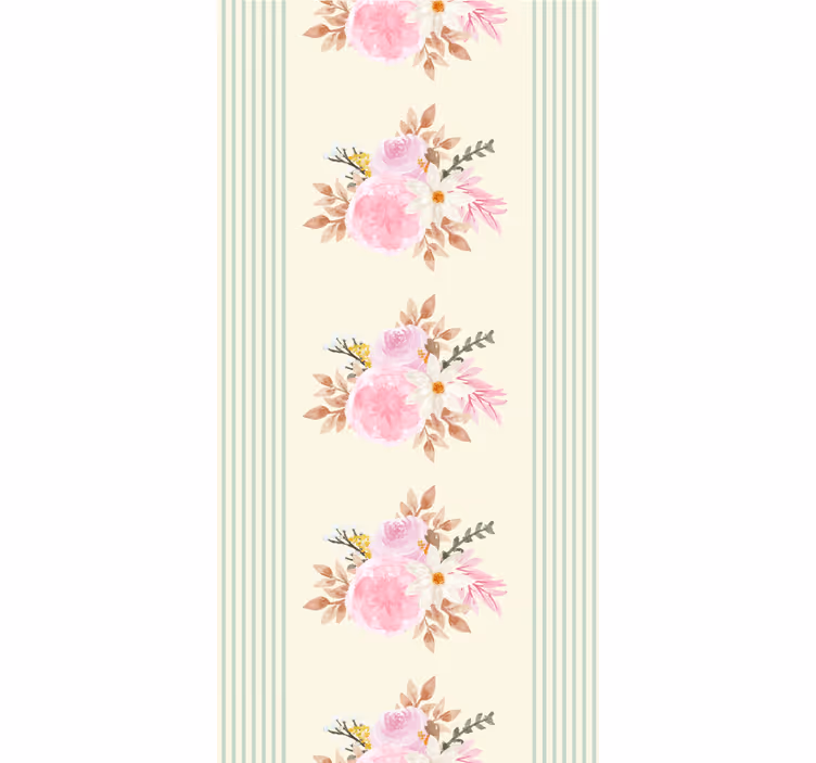 French Provincial striped pattern flower roller blind - TenStickers