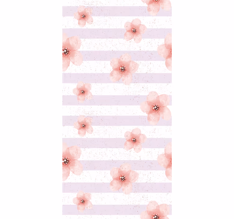 Pink Floral Stripes flower roller blind - TenStickers
