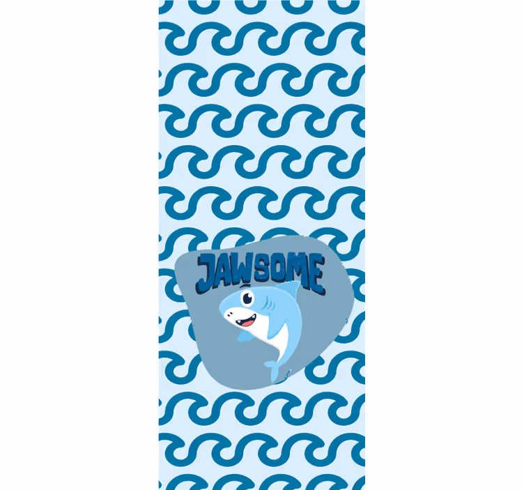 Baby shark with name kids roller blind - TenStickers