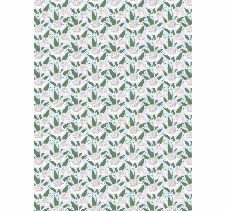 White peony pattern flower roller blind - TenStickers