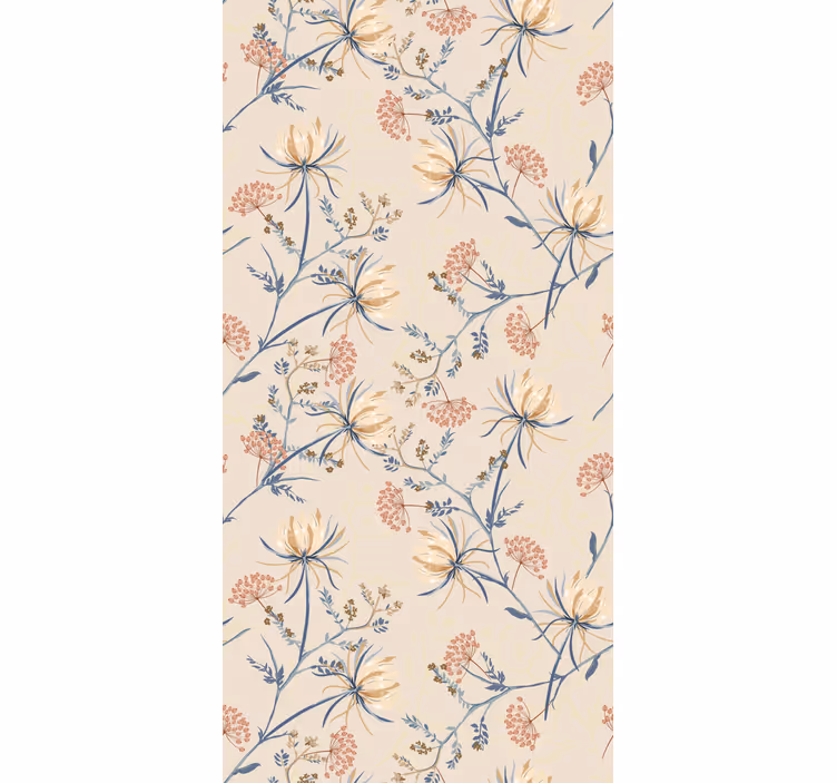 Floral Blossom Beige Pattern flower roller blind - TenStickers
