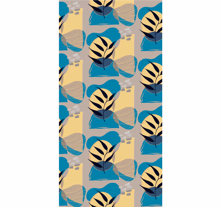 Stylised tropical leaves flower roller blind - TenStickers
