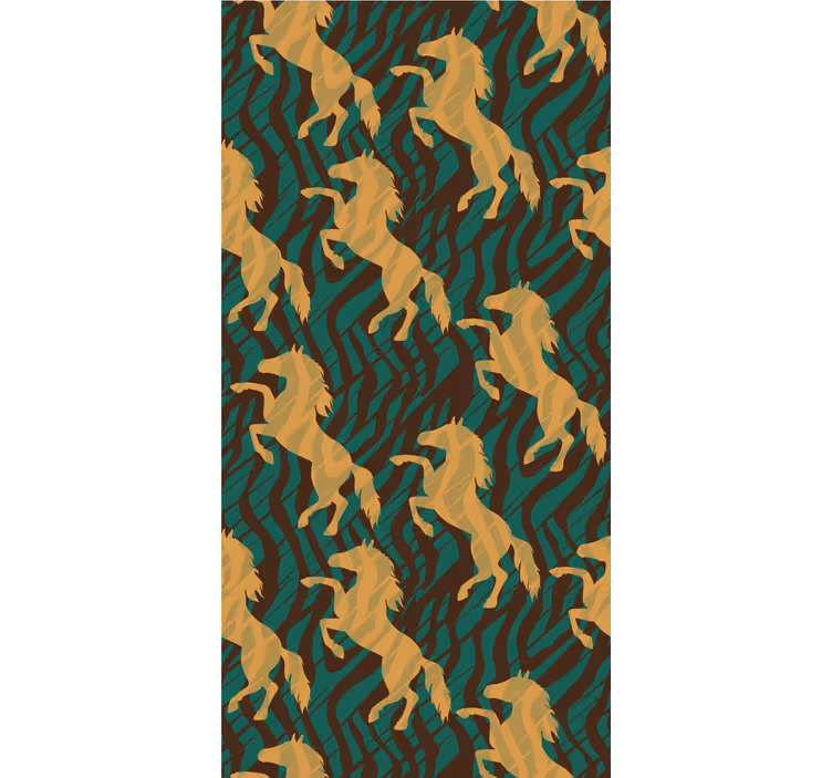 Galloping Golden Horses animal roller blind - TenStickers