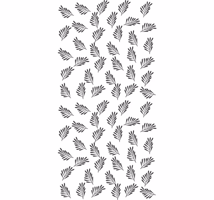 Leafy black and white motif flower roller blind - TenStickers