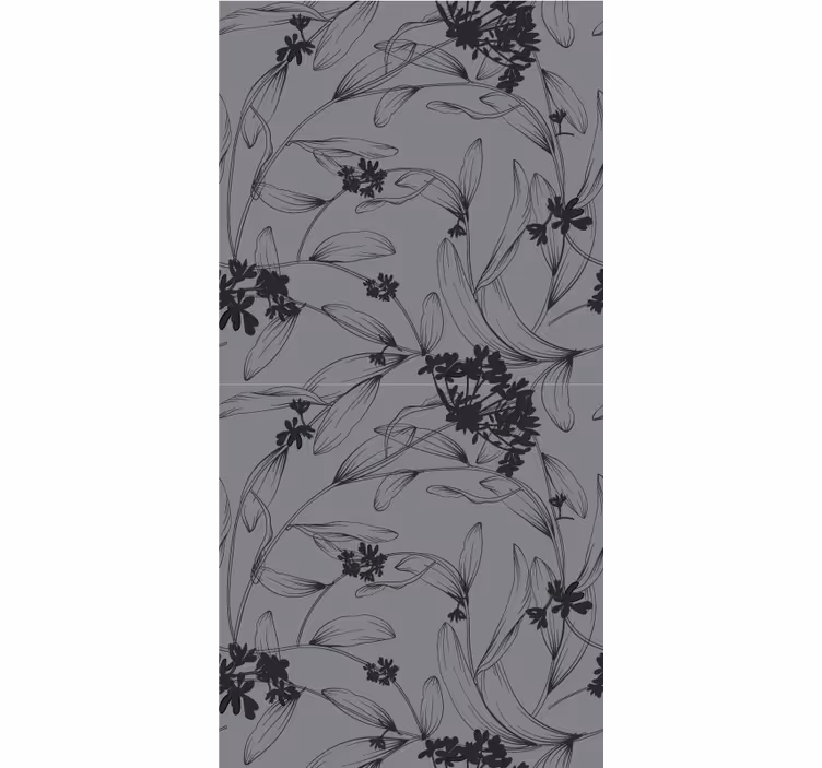 Monochrome Floral Design flower roller blind - TenStickers