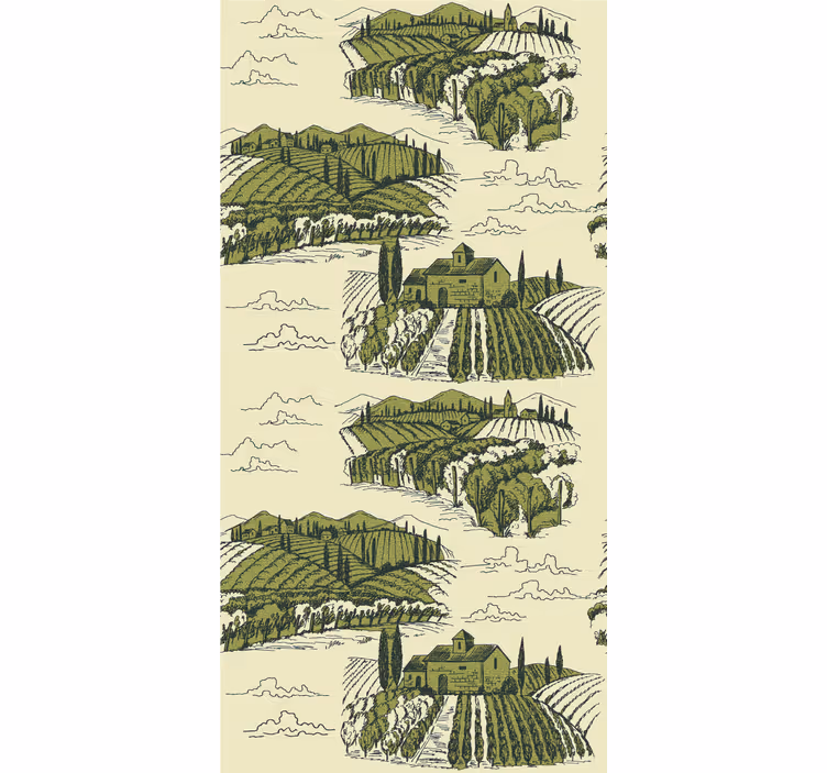 Vineyard landscape view flowers roller blind - TenStickers