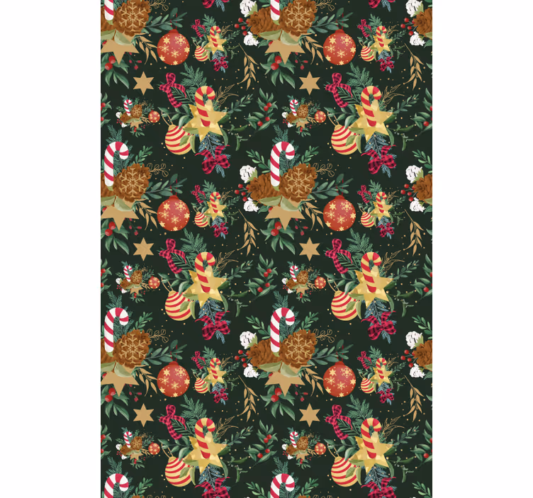 Festive Candy Elements floral roller blind - TenStickers