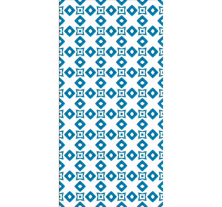 Geometric blue pattern roller blind for kitchen window - TenStickers