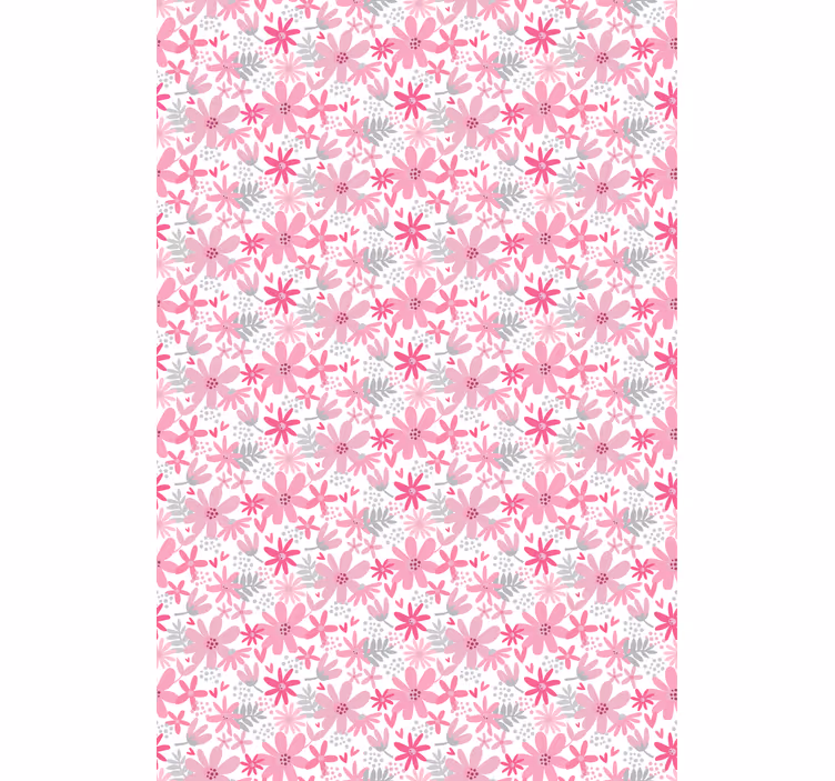 Pink flowers pattern roller blind for kitchen window - TenStickers