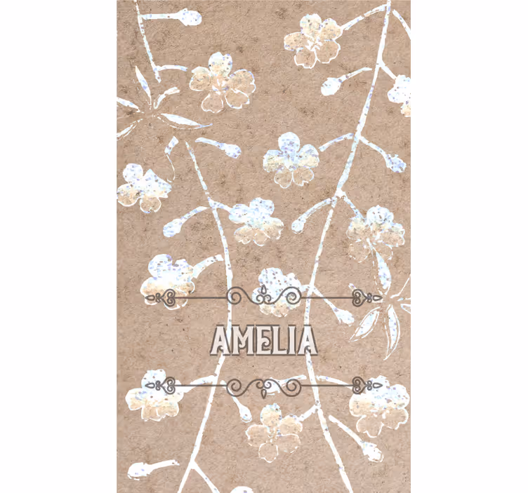 Beige floral design with name master bedroom roller blind - TenStickers