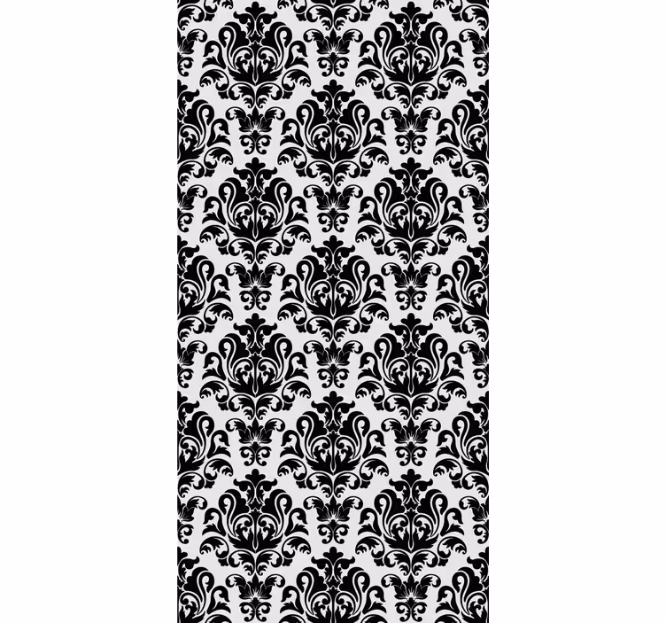 Black and white floral pattern classic roller blind - TenStickers