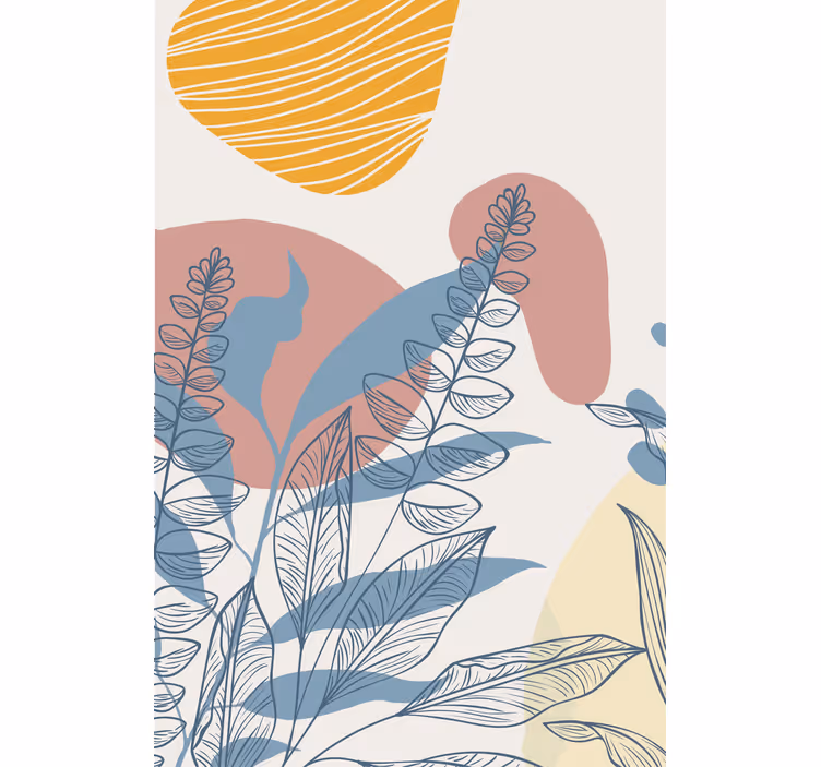 Abstract Leaf Patterns flower roller blind - TenStickers