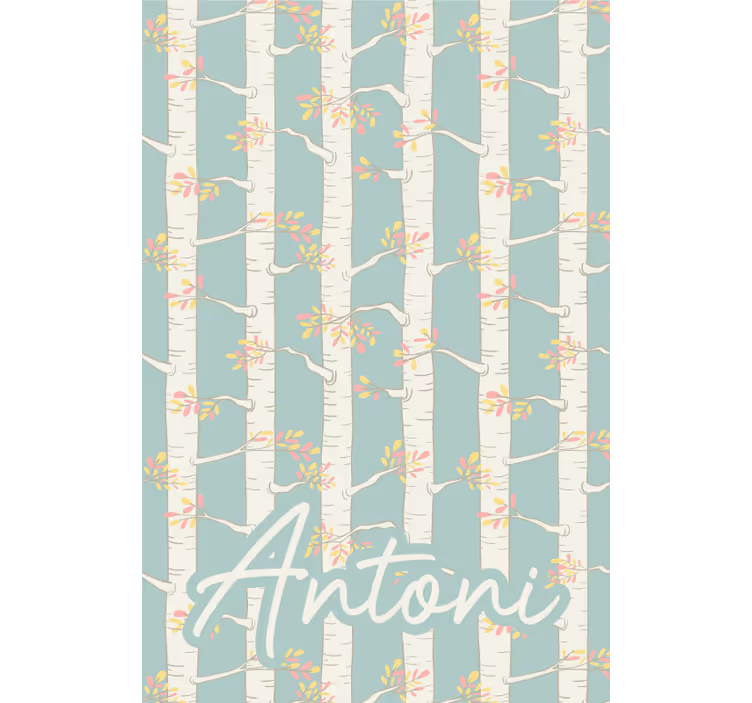 Birch forest in scandinavian style Tree blind - TenStickers