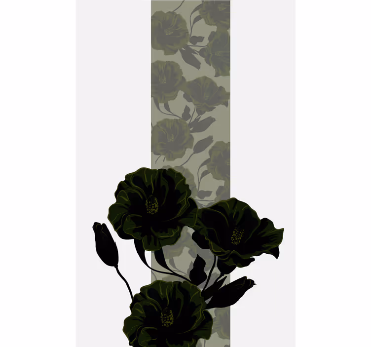 Green rose arrengment flower roller blind - TenStickers