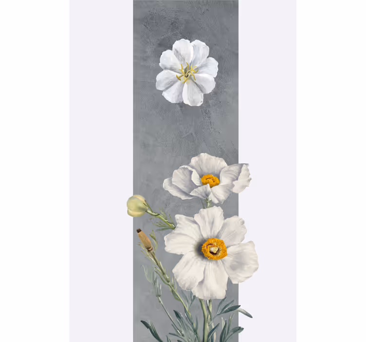 Flower roller blind white flower bouquet - TenStickers