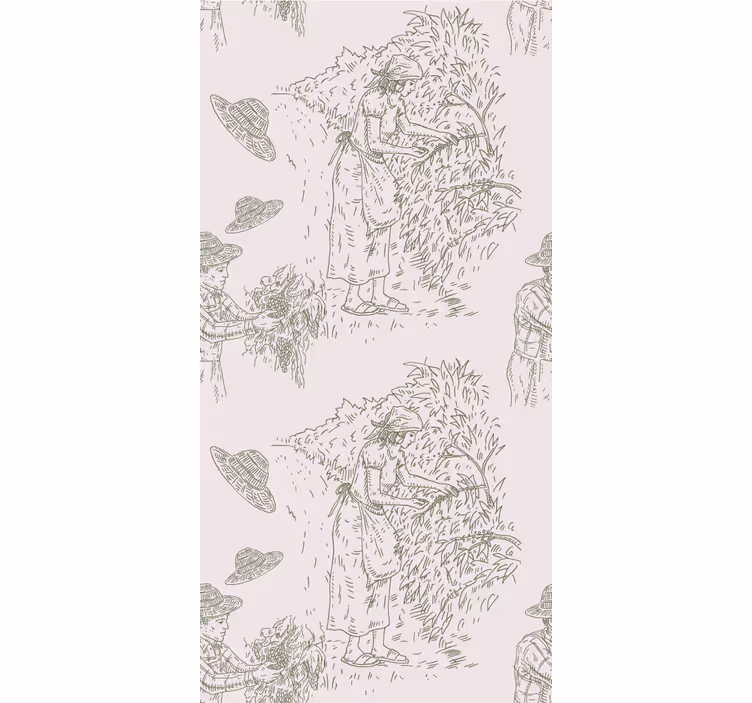 French vintage pattern in green Classic blind - TenStickers
