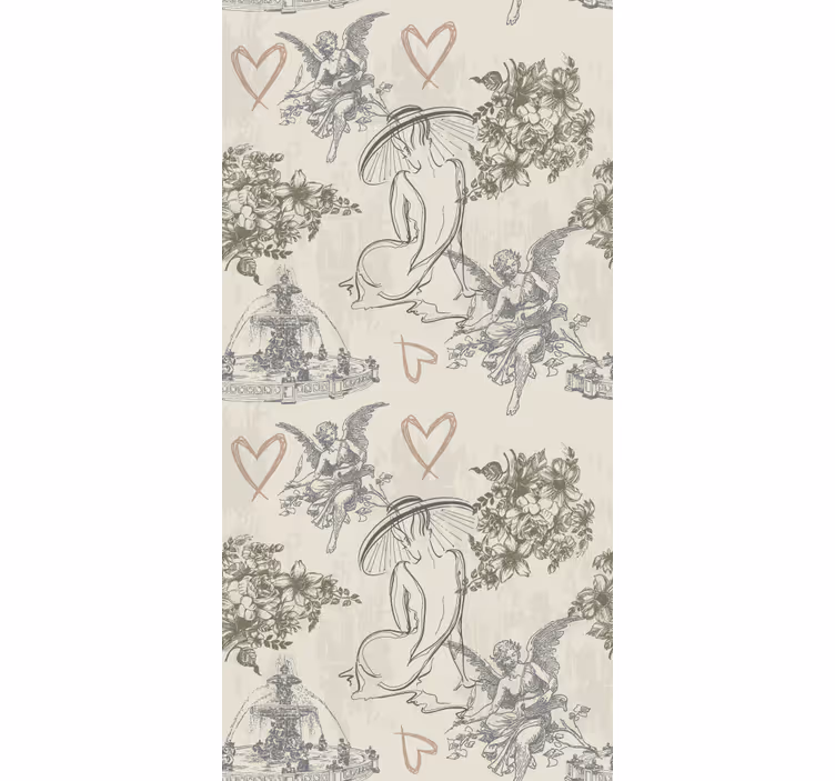 Vintage french romantic pattern Classic blind - TenStickers