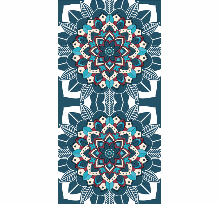 Elegant blue tiles texture roller blind - TenStickers