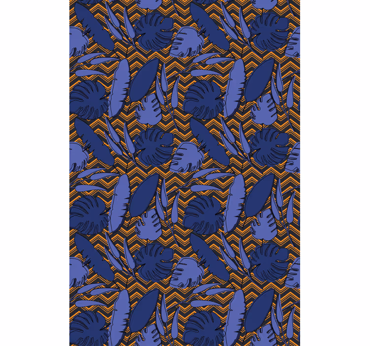 Blue tropical pattern flower roller blind - TenStickers