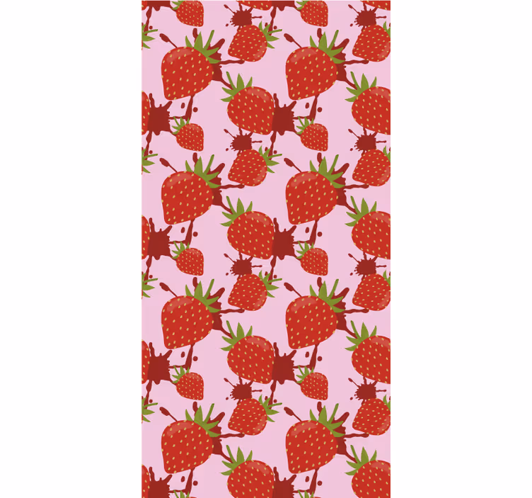 Strawberry Splash Pattern fruit roller blind - TenStickers
