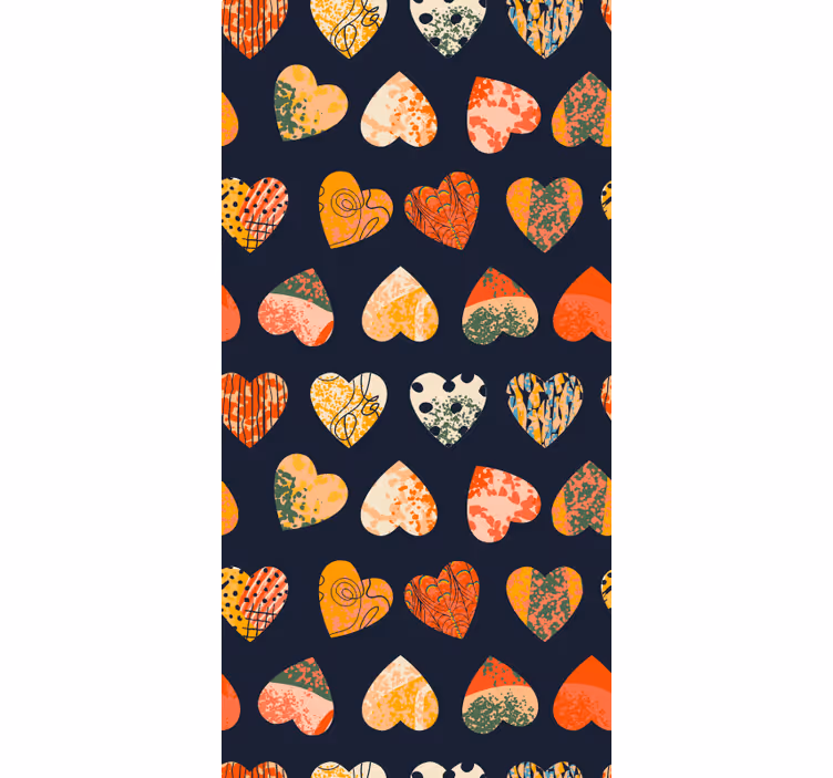 Pattern-Decor colorful hearts Modern blind - TenStickers