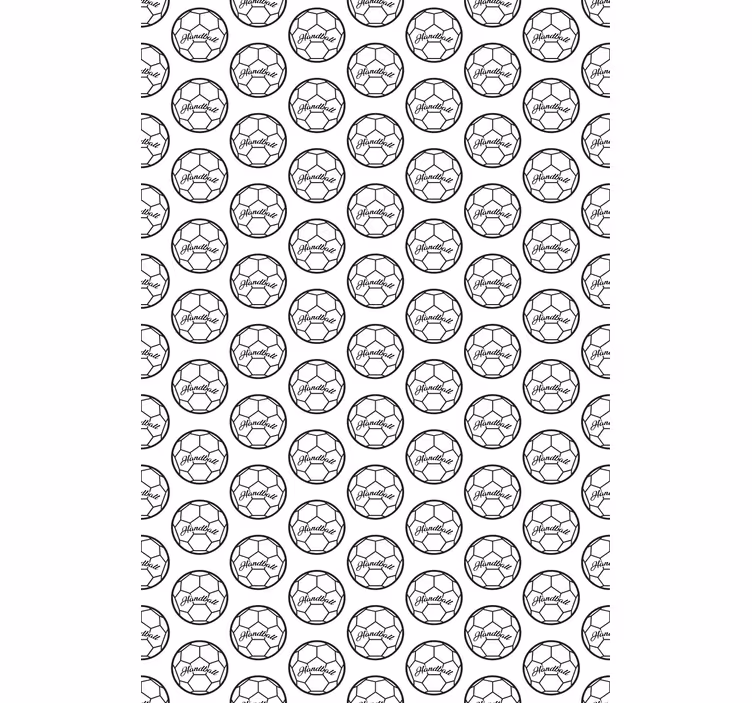 Handball black and white pattern roller blind sports - TenStickers