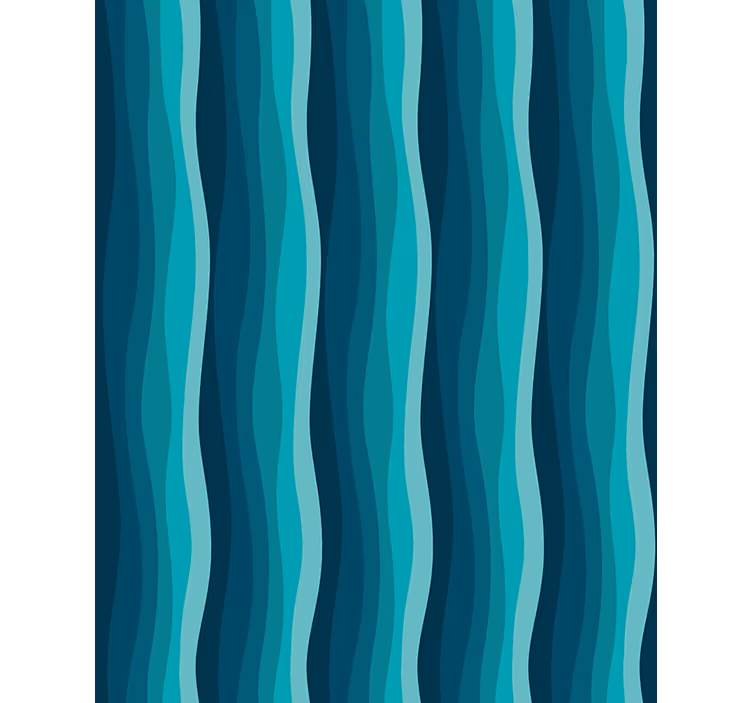 Wavy blue pattern roller blind for living room - TenStickers