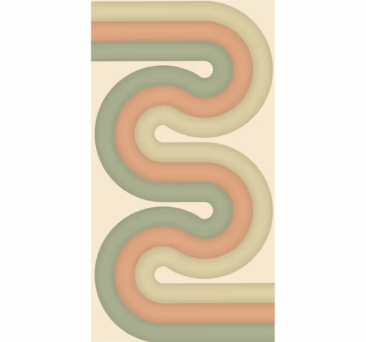 Curved line pattern roller blind for living room - TenStickers