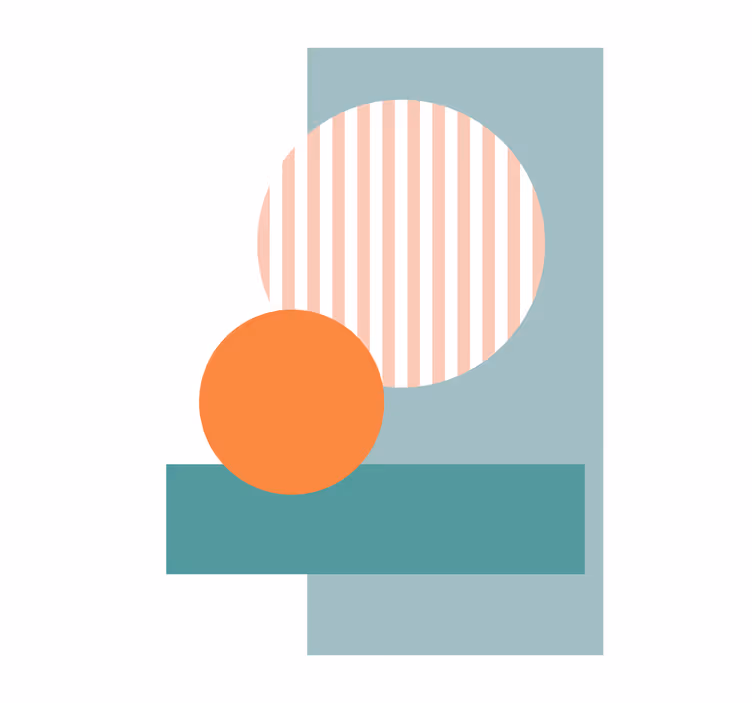 Blue abstract circles roller blind for living room - TenStickers