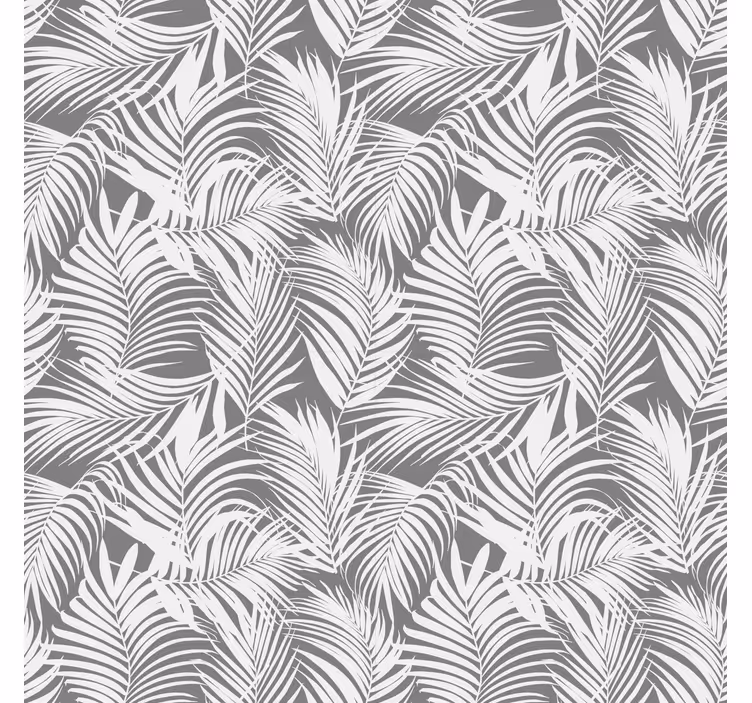 Grayscale palm leaves living room roller blind - TenStickers