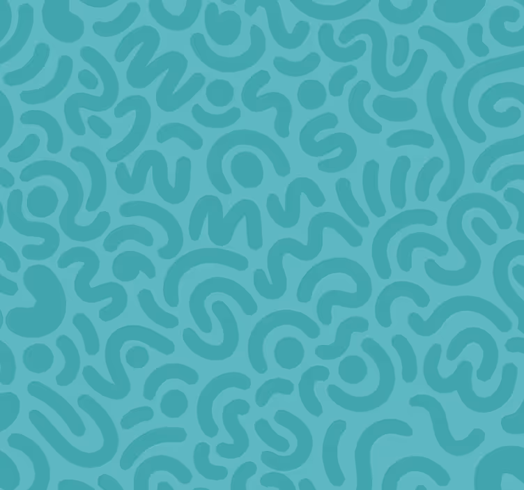Abstract Doodle Pattern Turquoise Blue blind - TenStickers