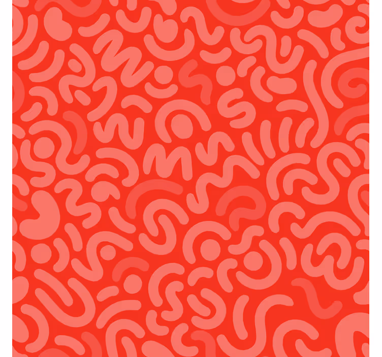 Red Abstract Rounded Lines Living Room Blind - TenStickers