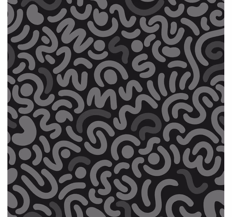 Abstract Black Rounded Lines Living Room Blind - TenStickers