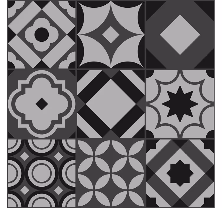 Black Tiles Design Kitchen Window Blind - TenStickers