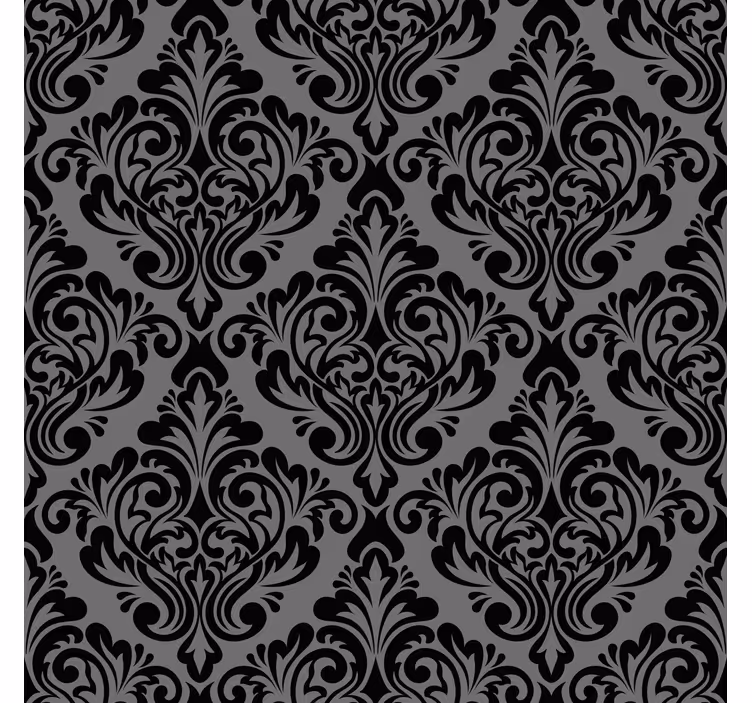 Vintage Black Damask Design Living Room Blind - TenStickers