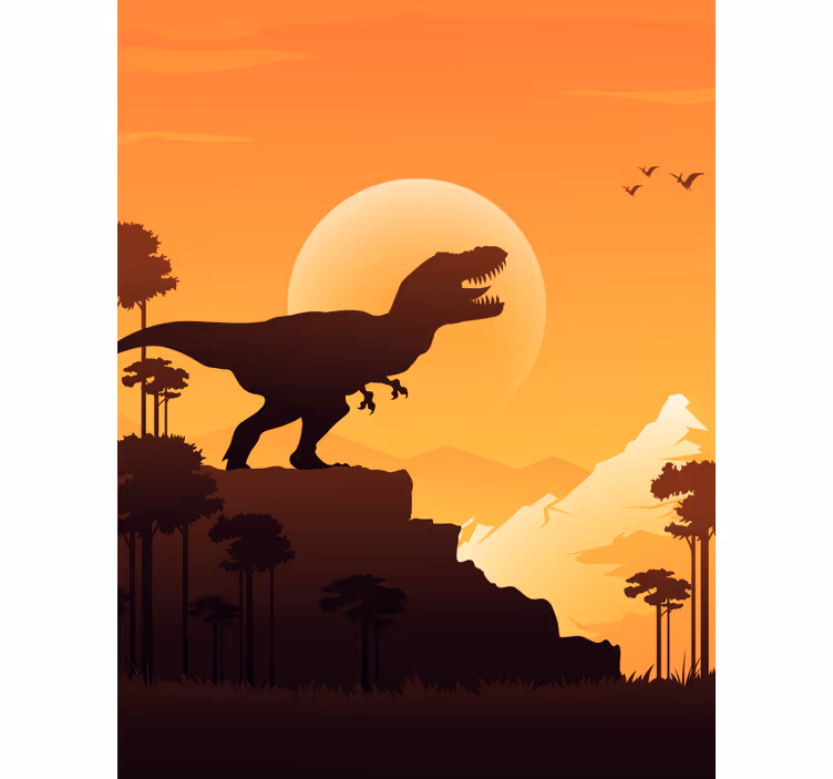 T-Rex silhouette Dinosaur roller blind - TenStickers