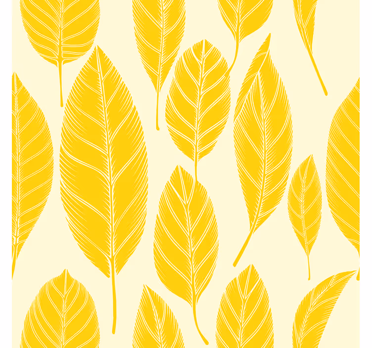 Big leaves pattern Yellow roller blind - TenStickers