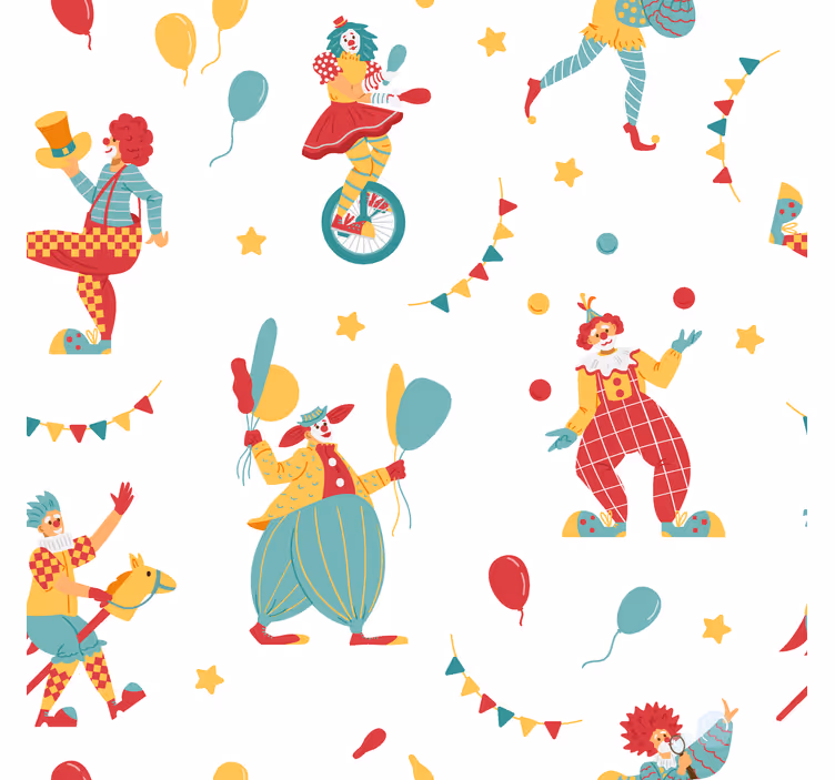 Clowns with balloons Fun roller blind - TenStickers
