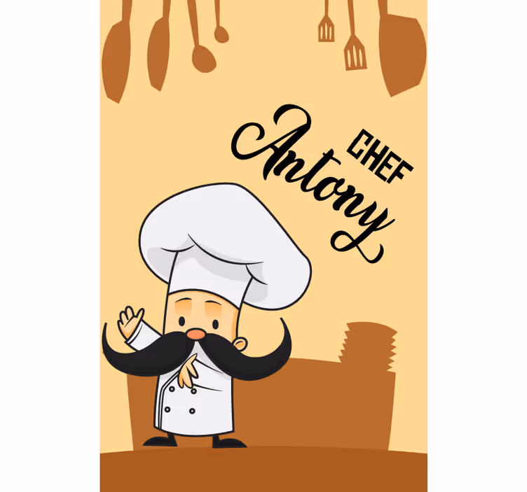 Personalized Chef roller blind for kitchen window - TenStickers
