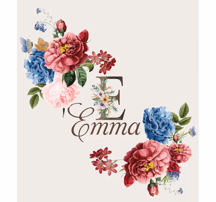 Floral initial custom printed blind - TenStickers