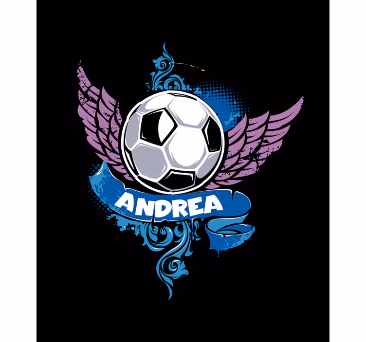 Flying ball with name soccer roller blind - TenStickers