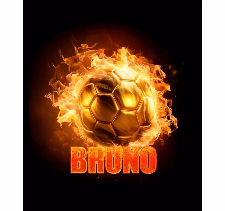 Golden fire flame ball soccer roller blind - TenStickers