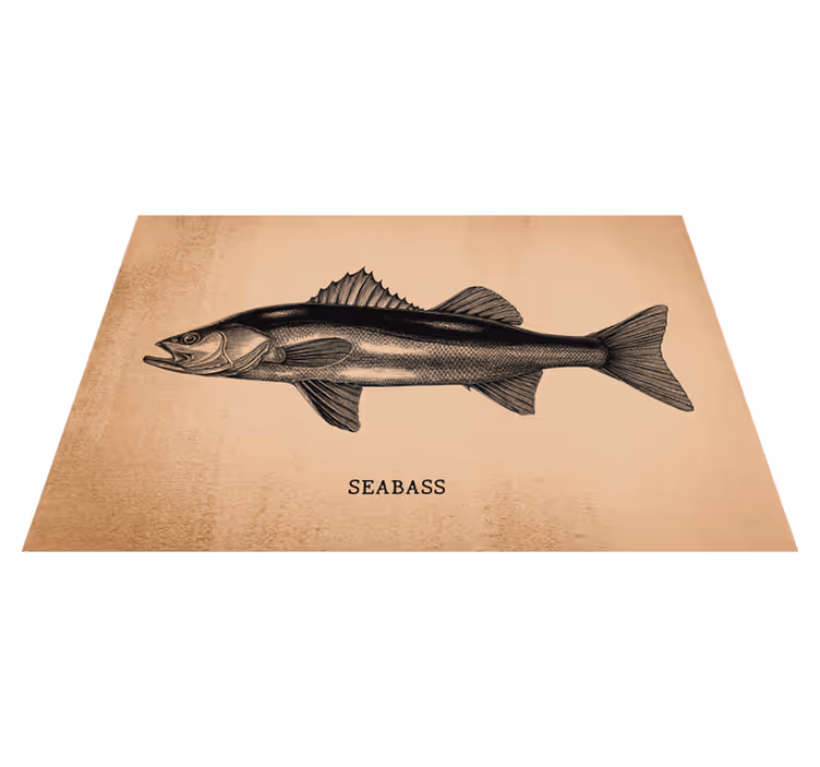 Original placemat seabass fish illustration - TenStickers